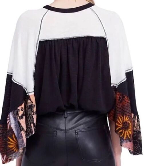 We The Free Free People Friday Fever Mixed Media Top - Picture 3 of 13